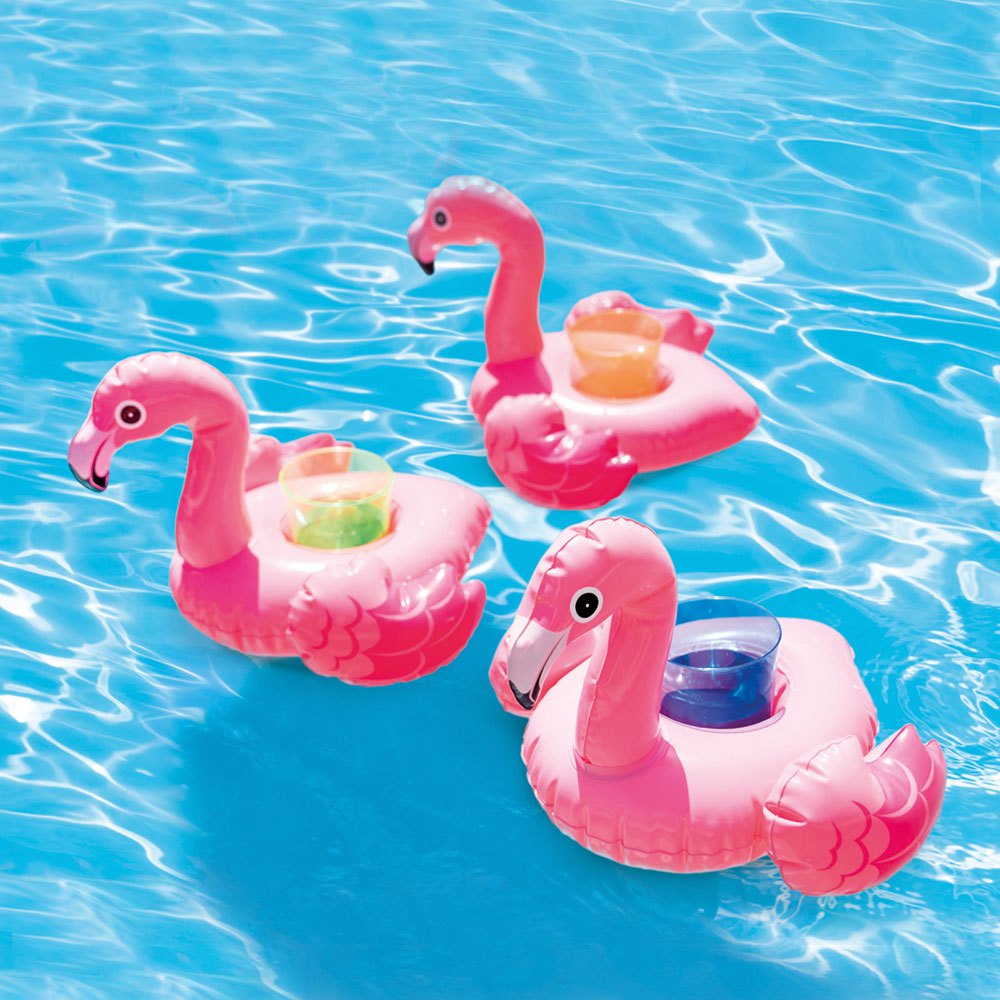 flamingo inflatable cup holder floating