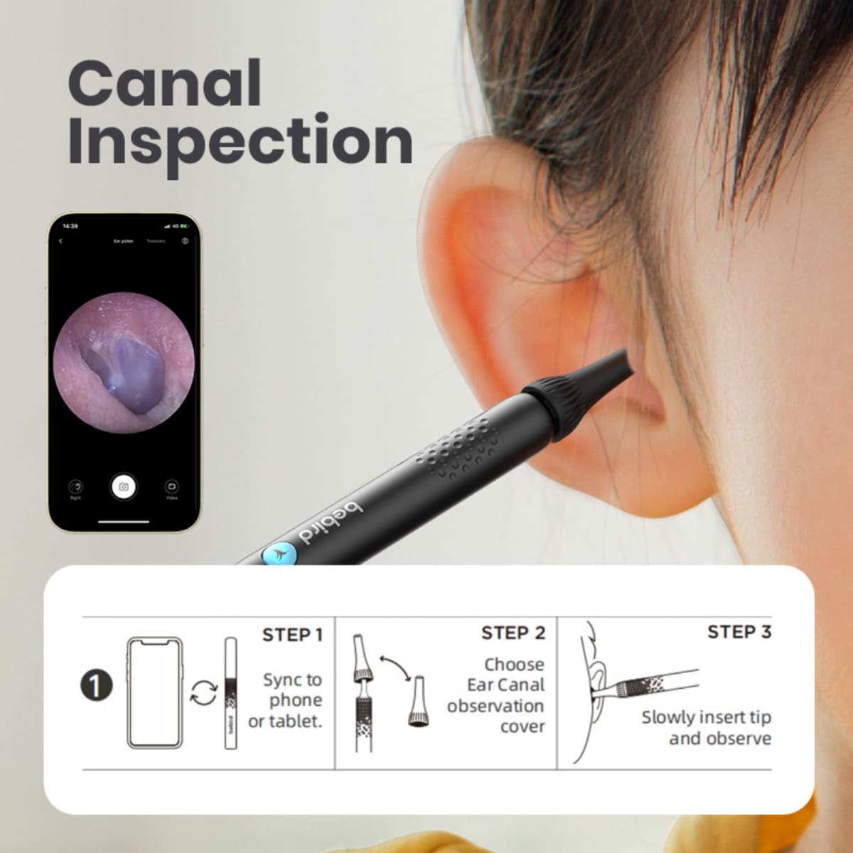 Ear observation (ear) inspection camera