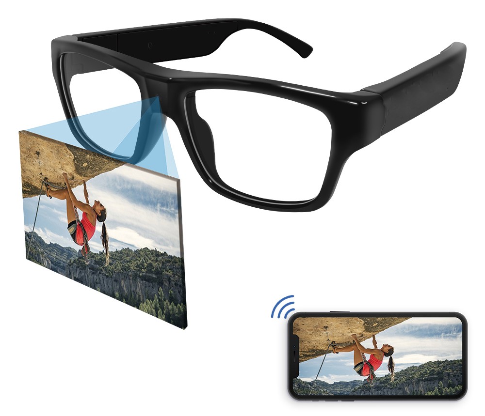 glasses with hd wifi camera for mobile phone via hotspot