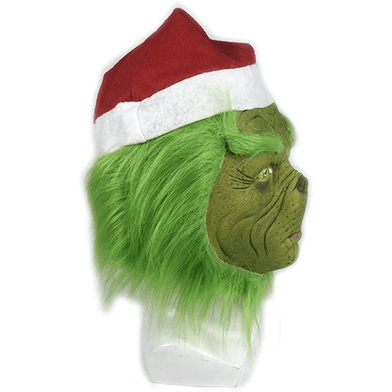 Green elf face mask with gloves - Grinch