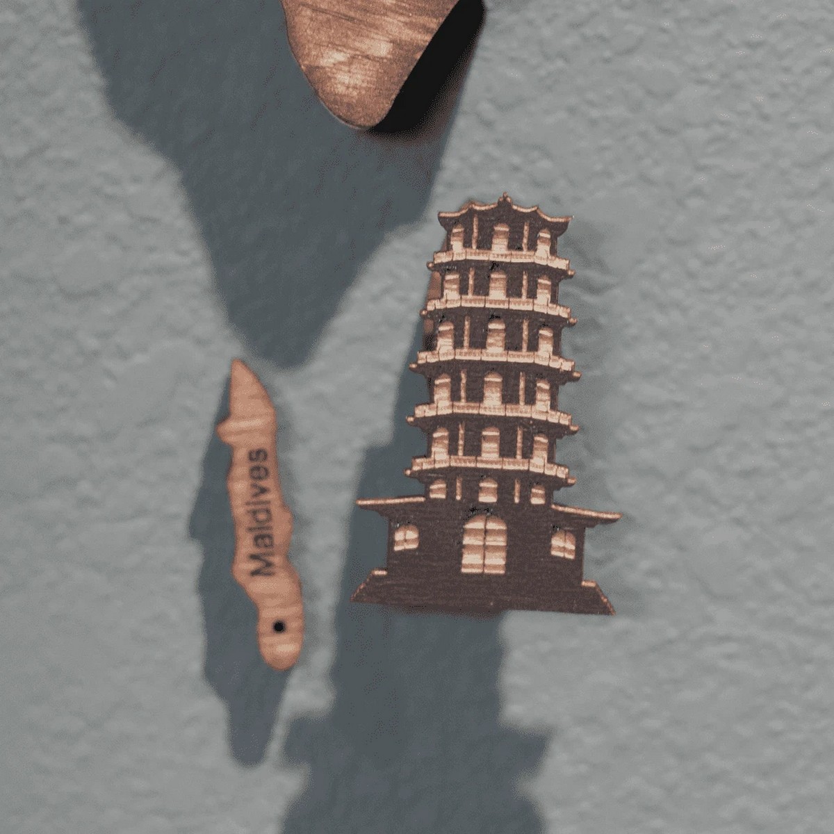 pushpins monument - for a wooden map