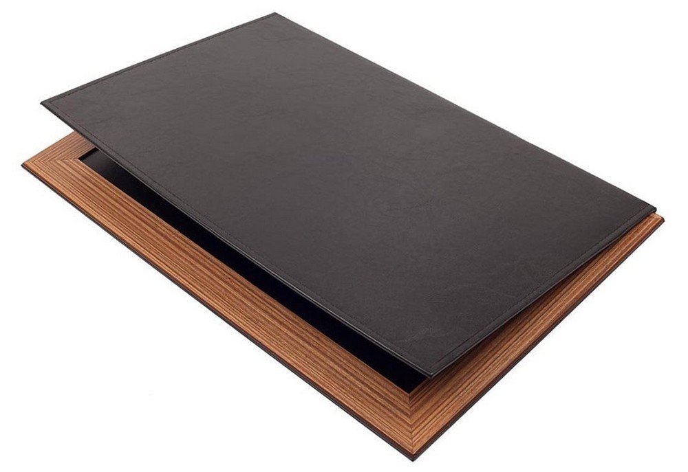 wooden writing pad leather