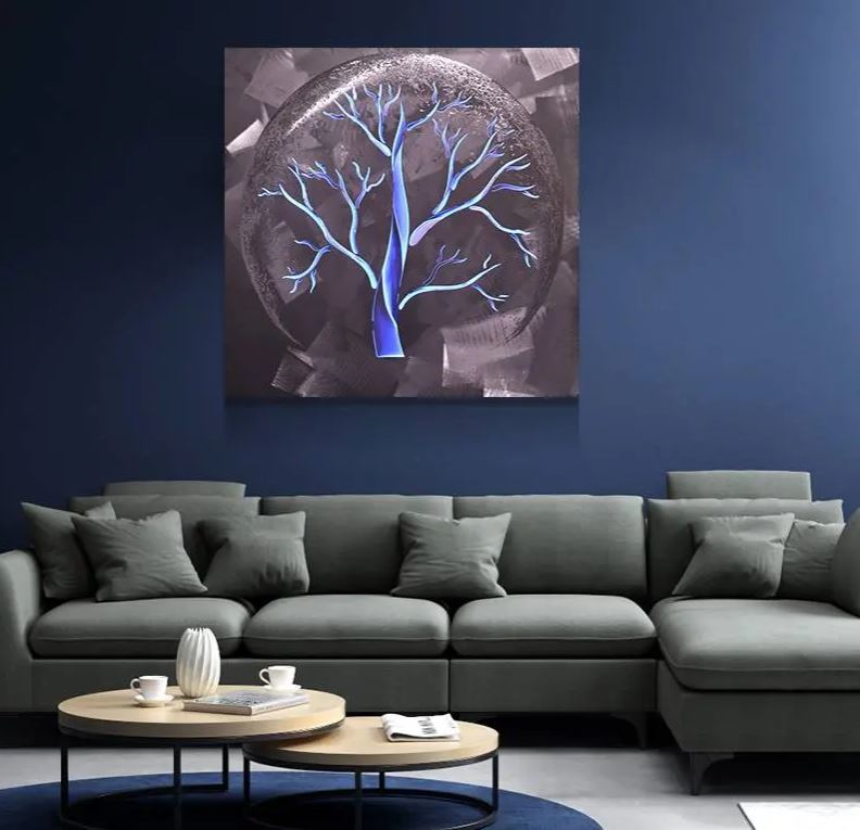 Abstract metal wall art paintings led controller