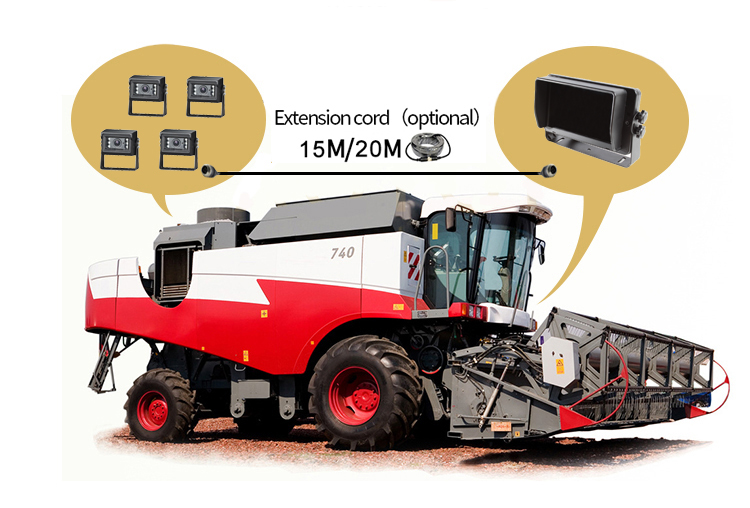 reversing monitor with recording for agricultural machinery
