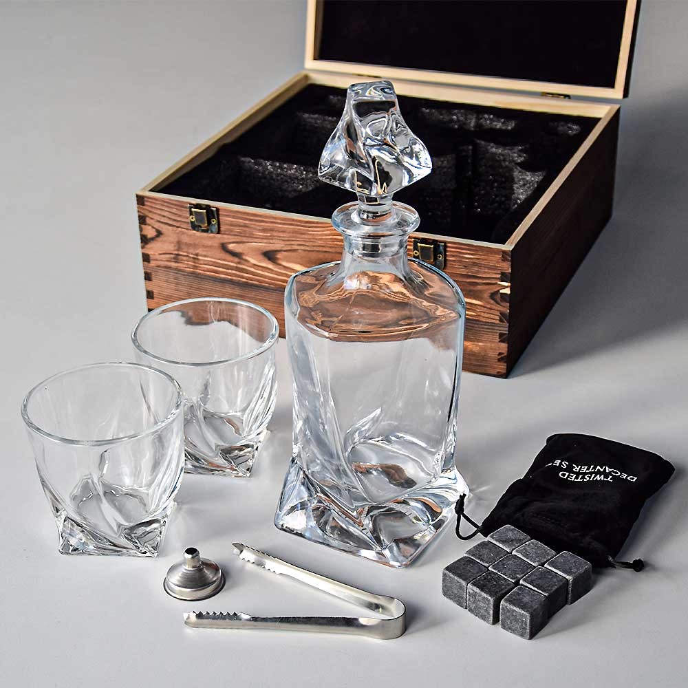 whiskey carafe + glasses luxury set