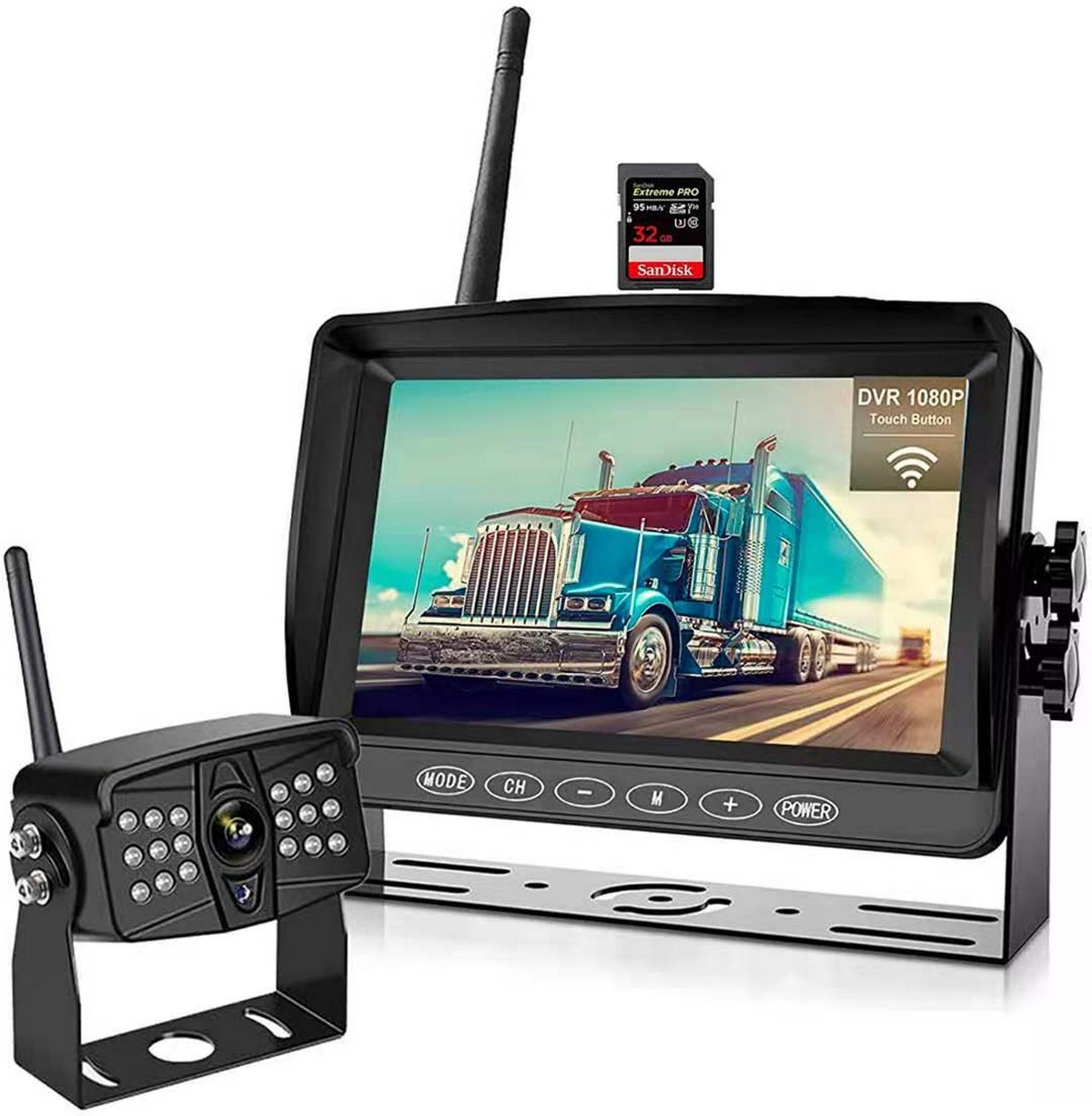 Wifi parking backup camera system with ahd monitor