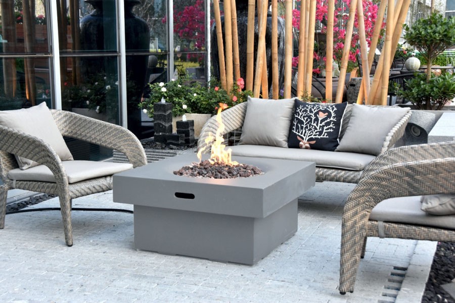 tables with outdoor gas fireplace for garden