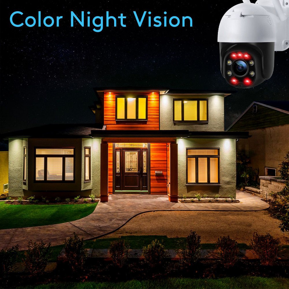 night vision ip security camera - infrared leds colored