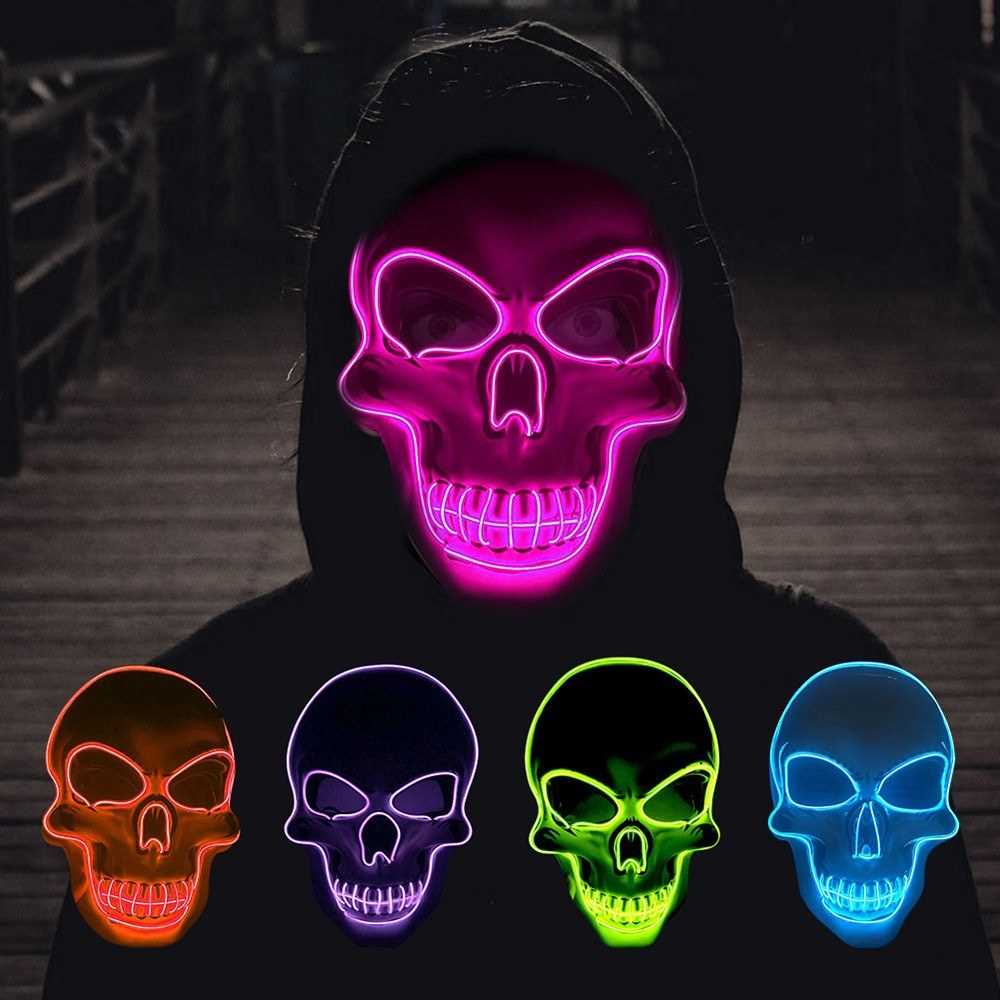 led mask face skull purple