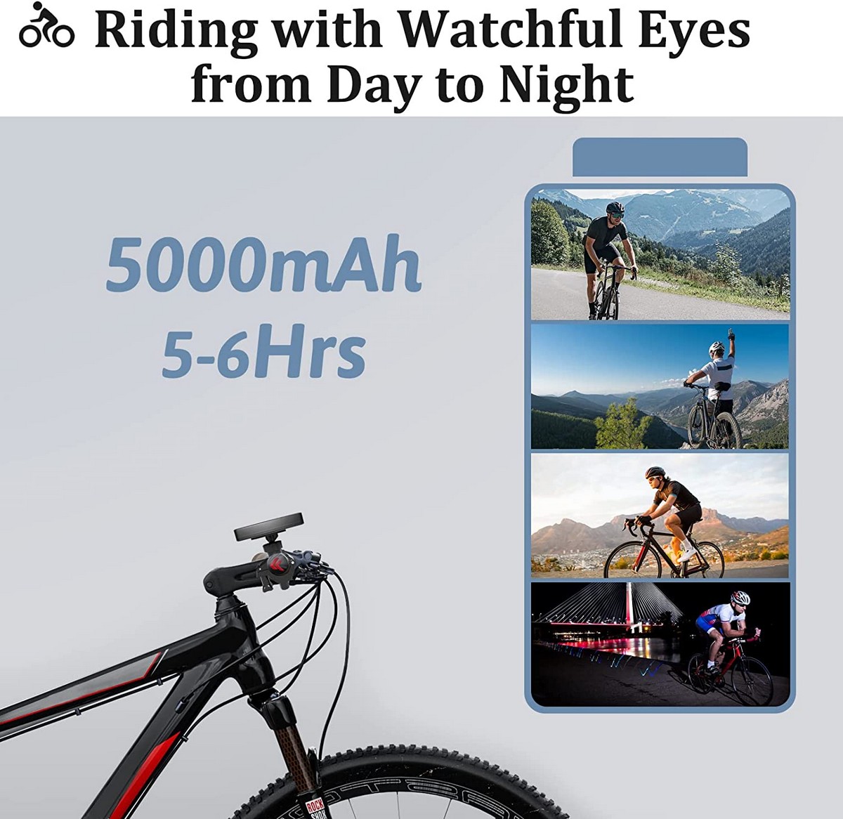bicycle camera set with battery and monitor