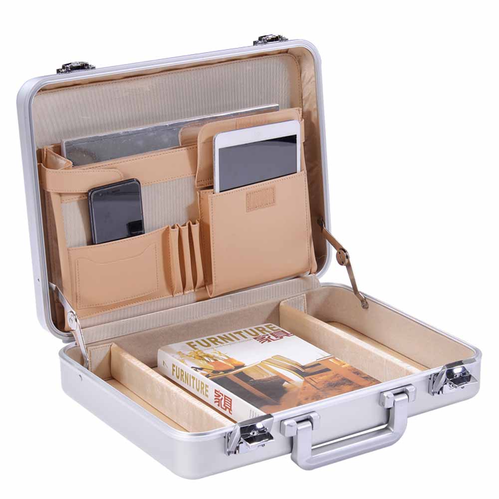 luxurious and elegant aluminum travel suitcase