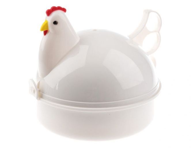 Fun portable microwave egg cooker for 4 eggs - hen