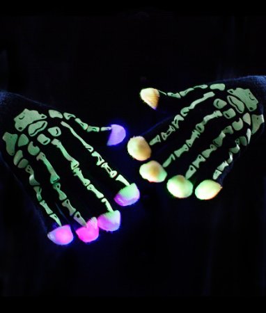 LED glowing skeleton gloves