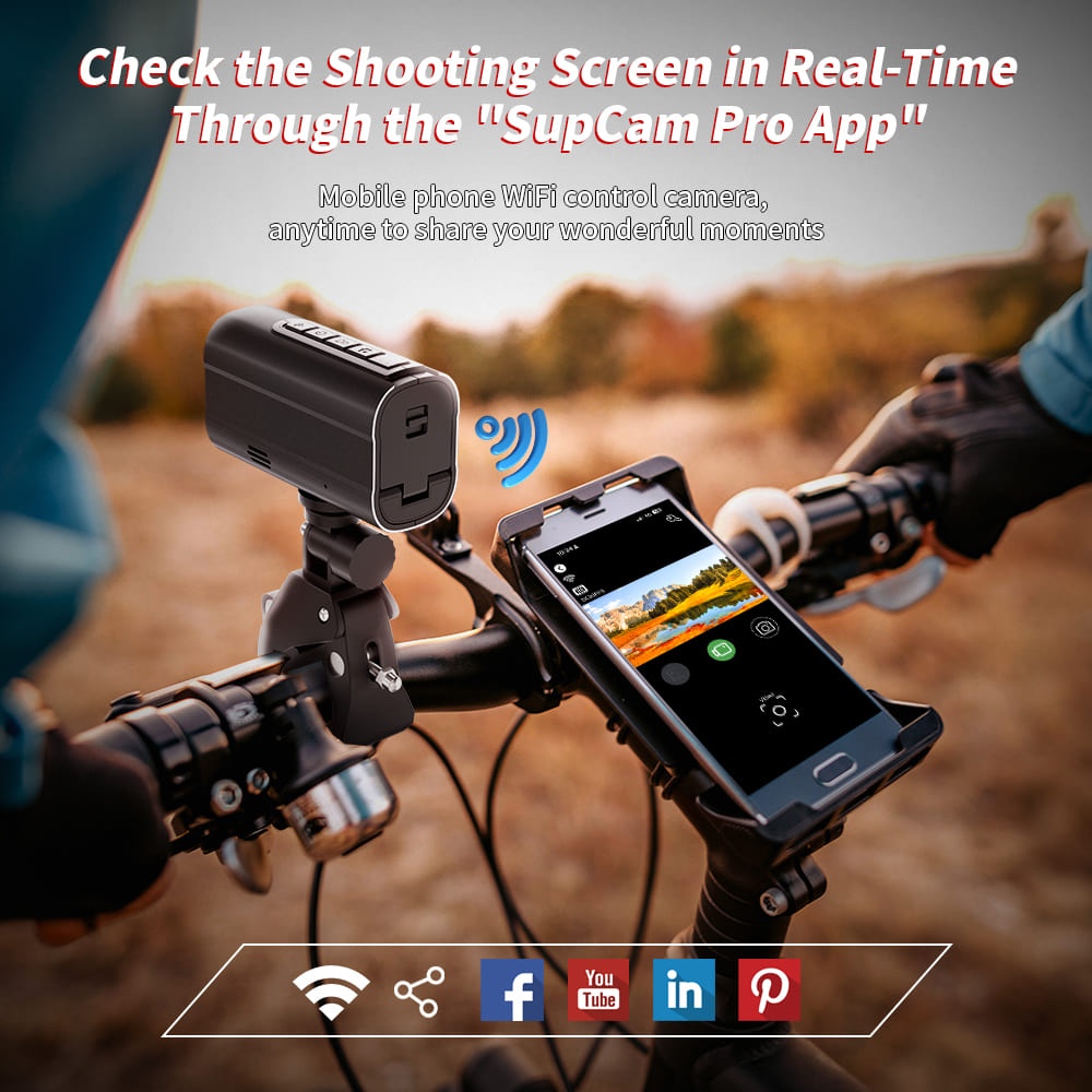 Action camera with 3W LED light and 6-axis stabilization