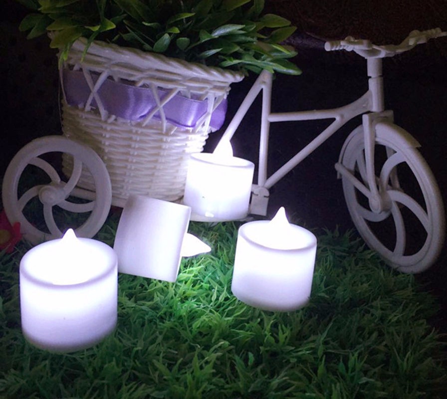 white battery candles