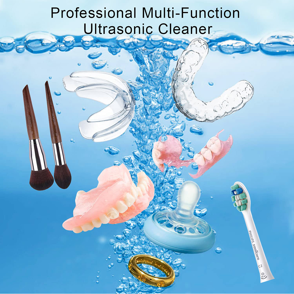 ultrasonic cleaning device for tooth brushes dental appliance denture