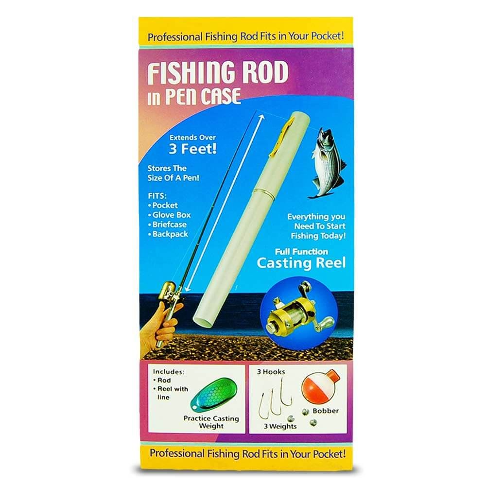 Mini pen fishing rod for fishing with a reel in a pen - telescopic up to 1 meter