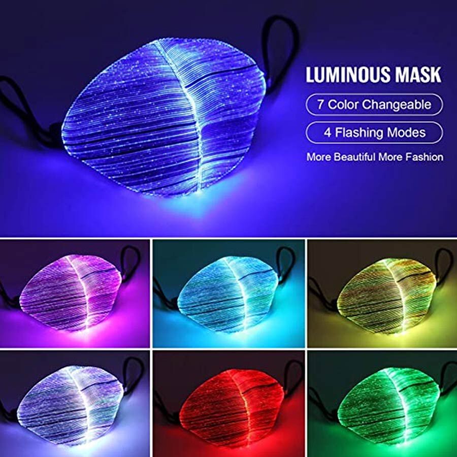 LED protective mask illuminating