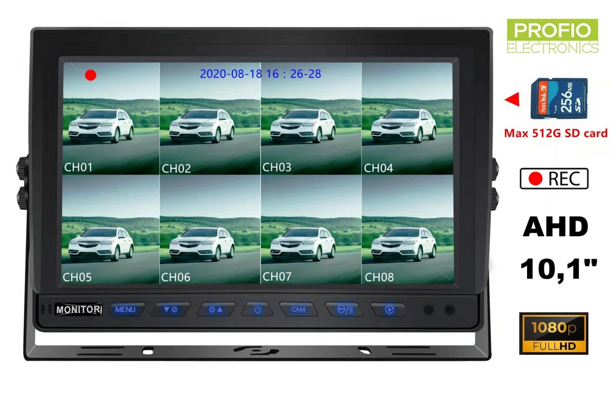ahd monitor for 8 rear view cameras