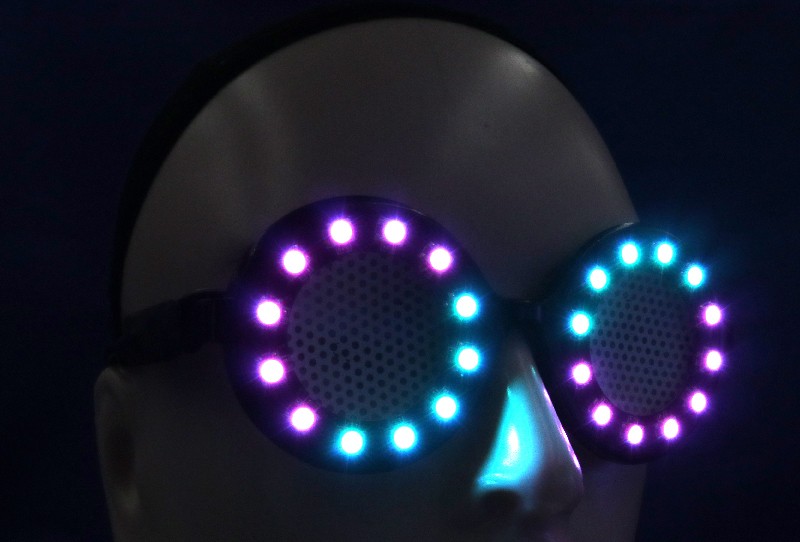 cyber punk glowing glasses rave party design