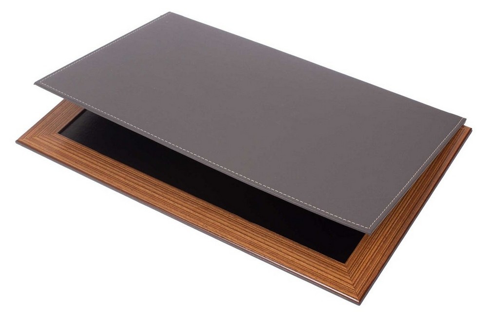 luxury document tray wooden leather