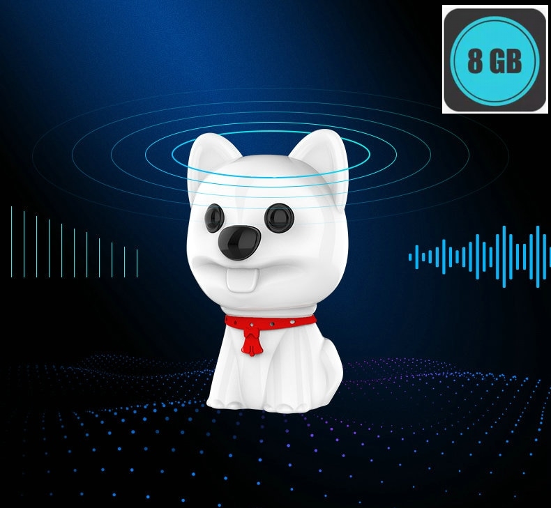 Keychain audio recorder hidden - Dog design with 8 GB Memory + Mp3 Player |  Cool Mania