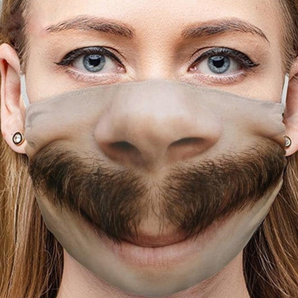 funny mask on the face with mustache