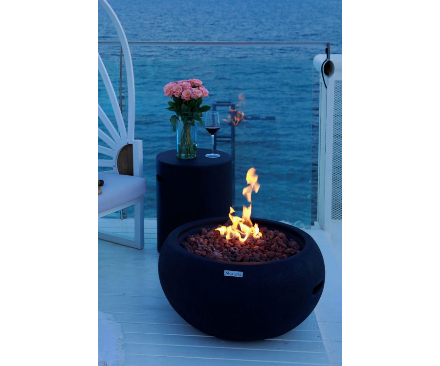 black portable fireplace garden - outdoor round gas firepit
