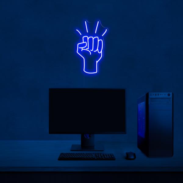 LED sign on the wall 3D neon - Fist with dimensions 50 cm