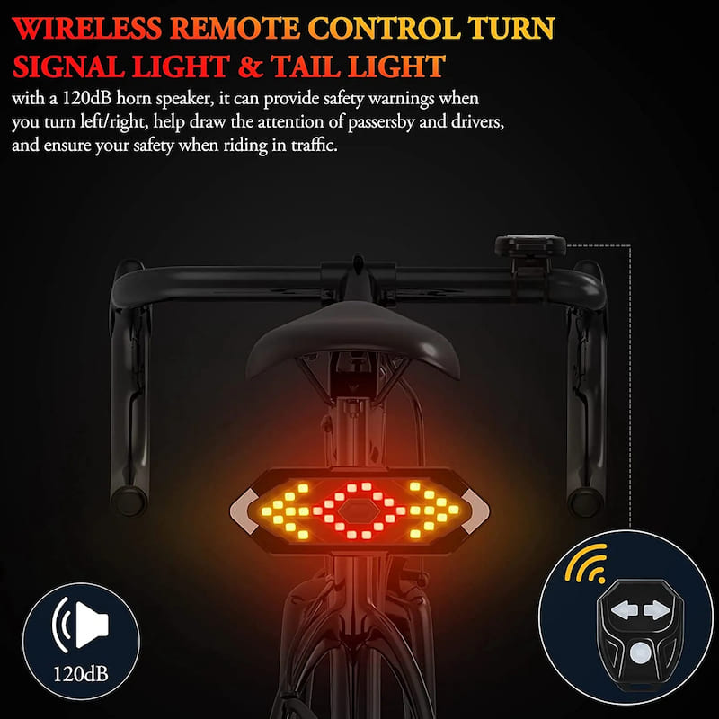 bike back light with Turn signals for a bicycle rear light wireless with controller