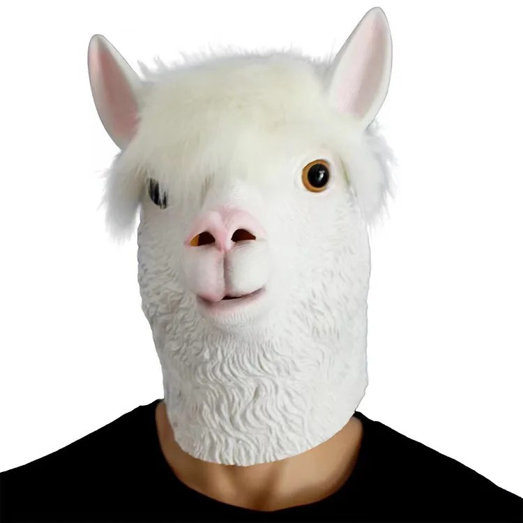 alpaca mask face head silicone mask