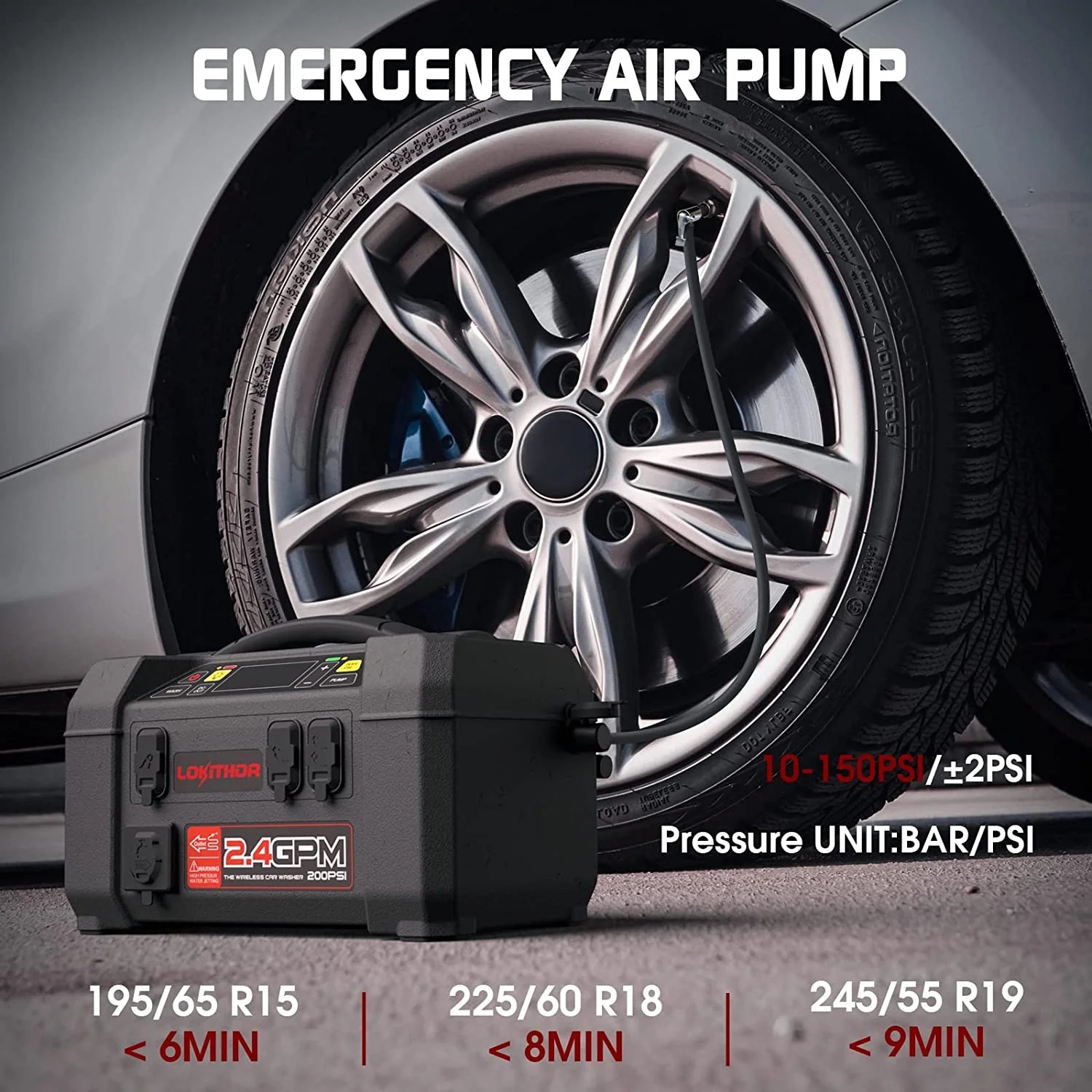 emergency air pump - with jump car starter 20000 mAh
