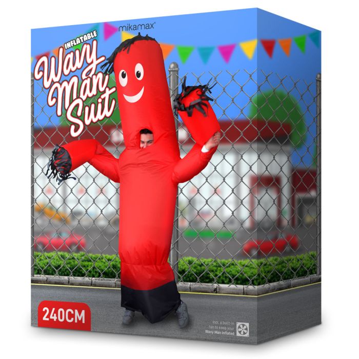 inflatable suit red wavy man suit