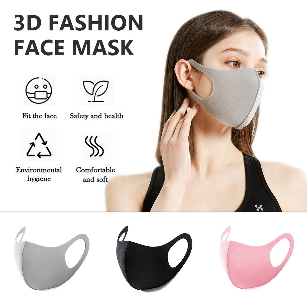 face mask pink elastic