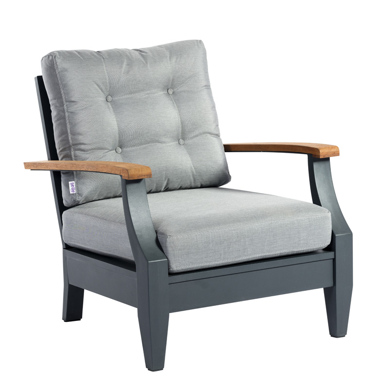 outdoor seating aluminum metal armchair seat