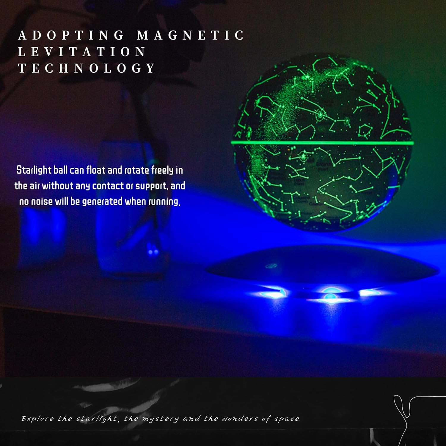 levitation technology - a floating round table lamp