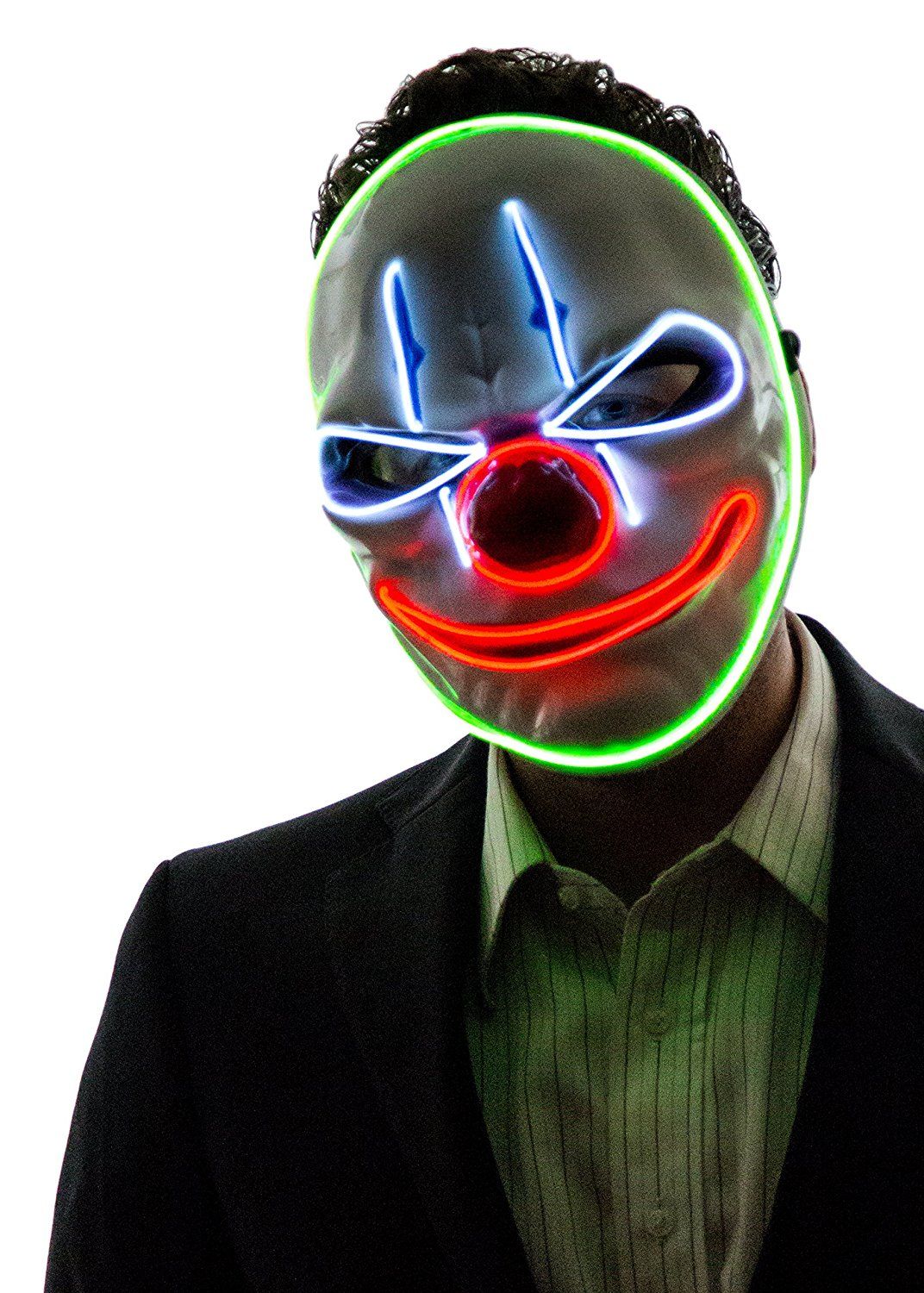 Scary clown mask with LED - Joker | Cool Mania