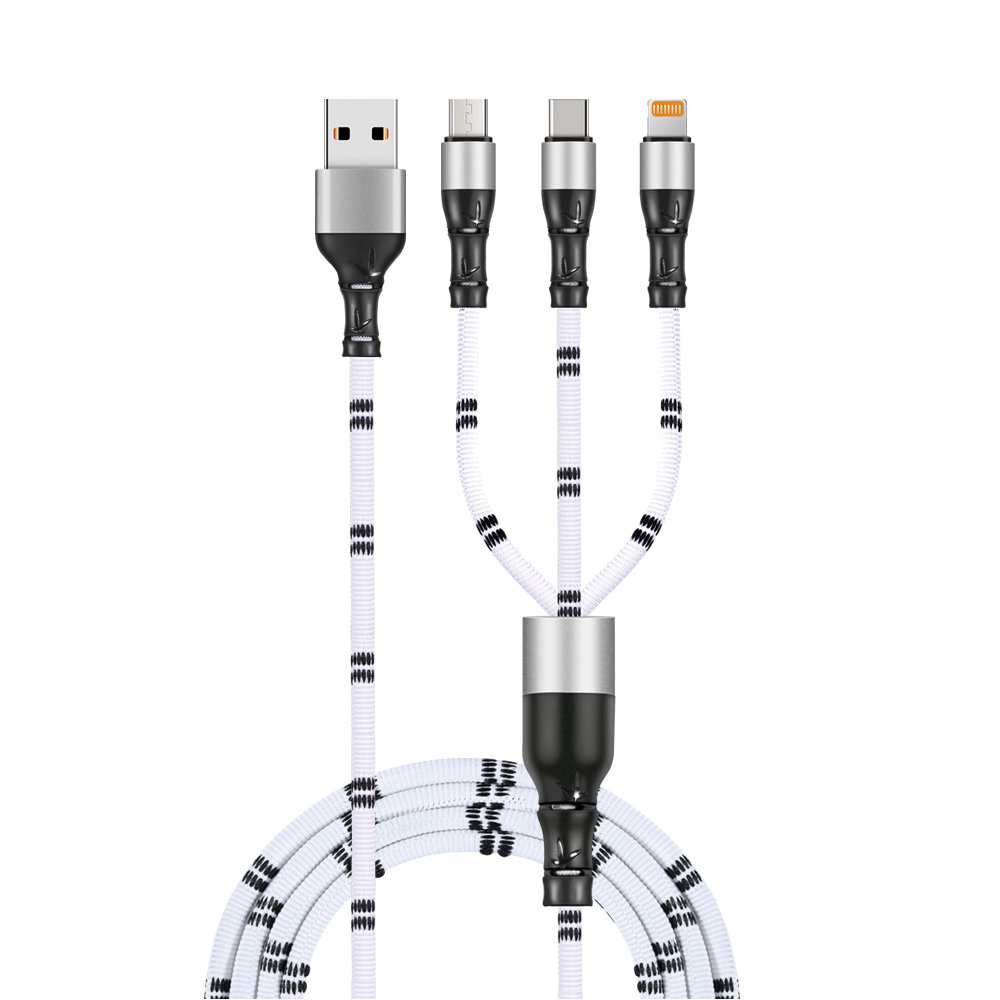 3V1 usb cable with bamboo design