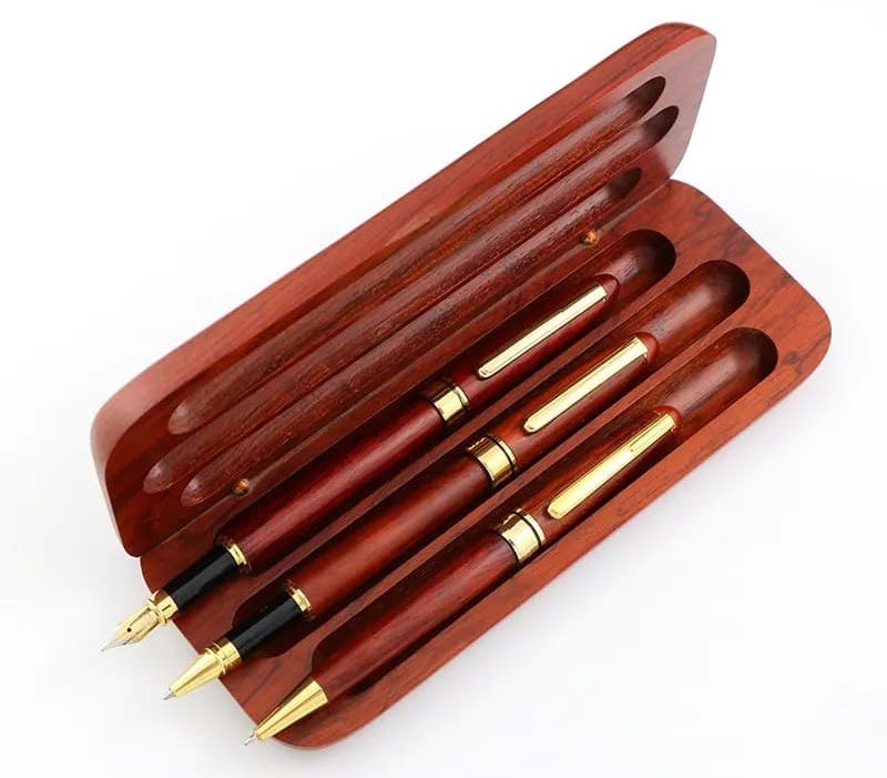 gift pen set with wooden pen box