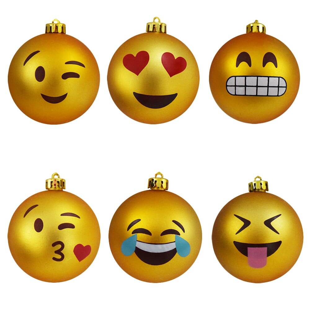 smileys balls on Christmas tree emoticon decorations