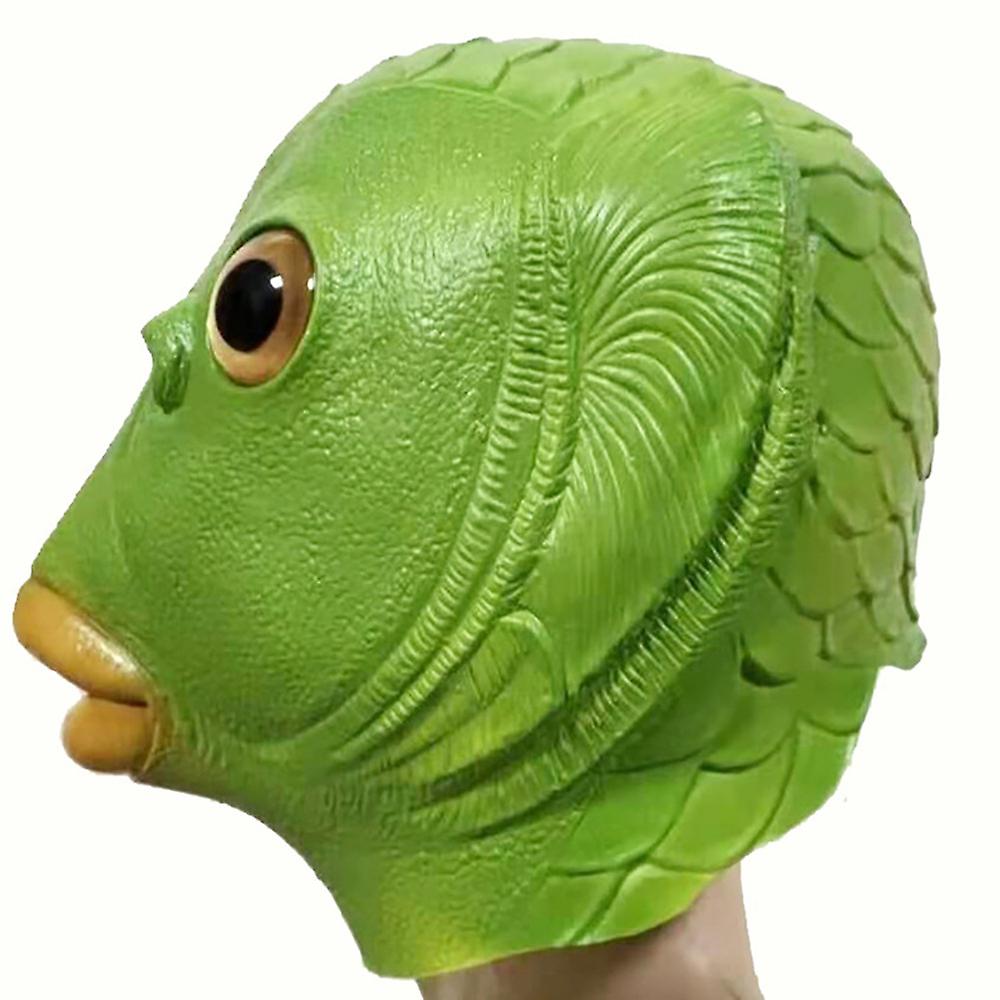 Fish green head face silicone mask