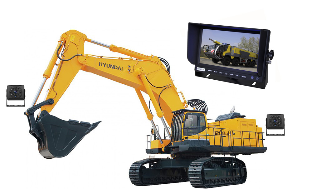 rearview work cameras set with monitor for construction machinery