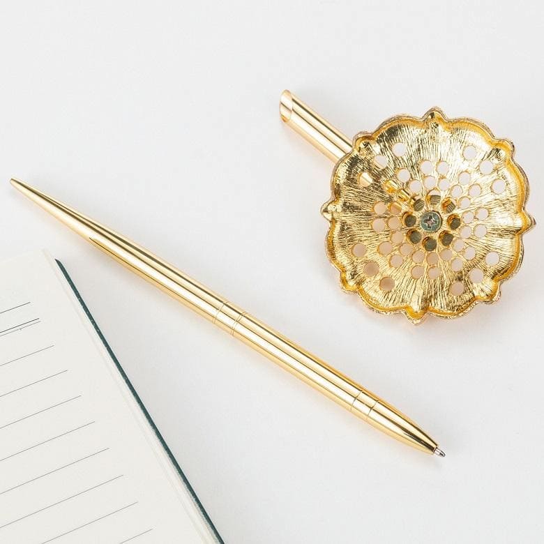 gold pen with holder