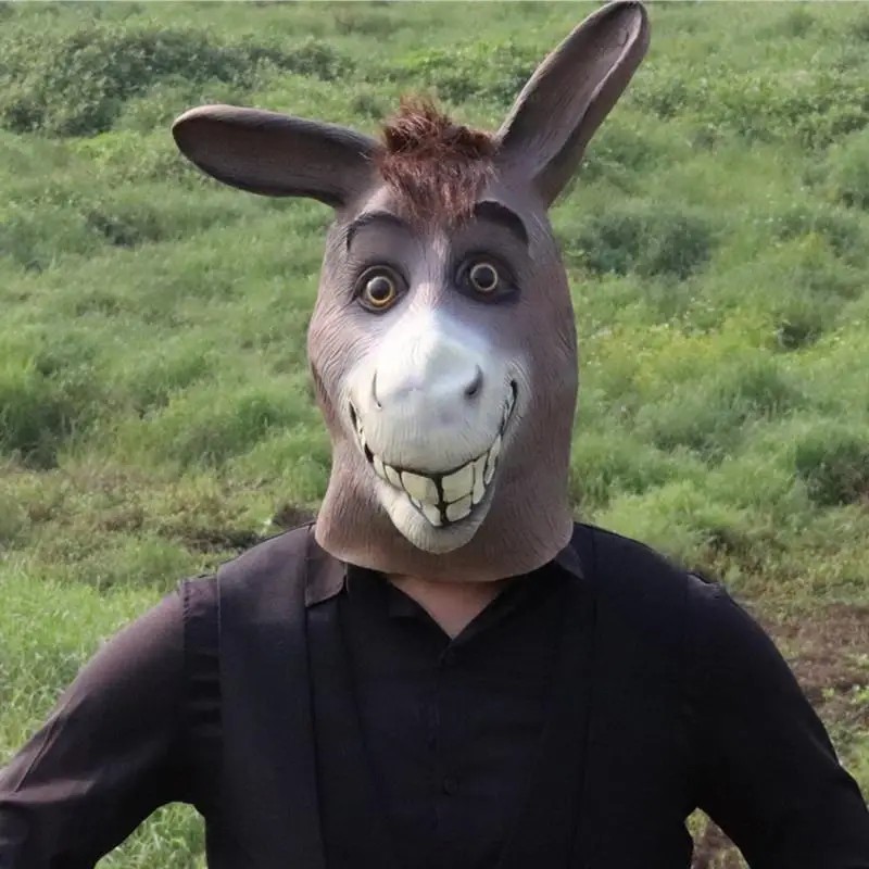donkey face head mask silicone latex 