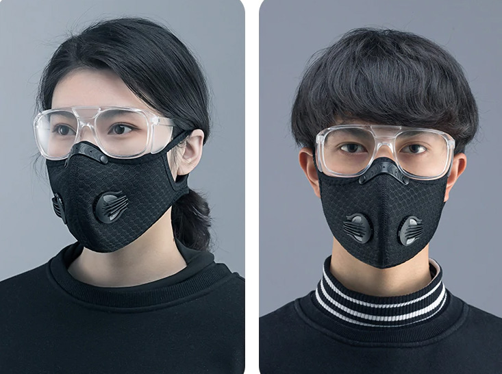protective glasses with mask against corona virus