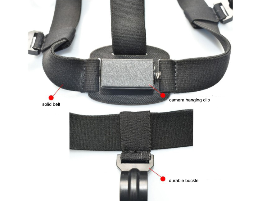 Adjustable helmet straps with BODY camera holder