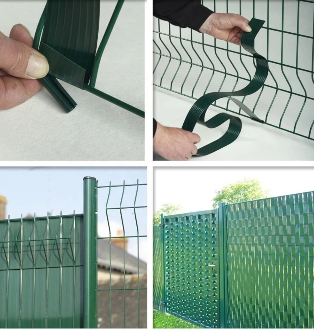 fills the fence with plastic PVC gray anthracite ral 7016