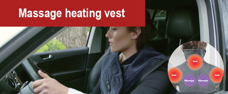 massage heating vest suitable for use in car