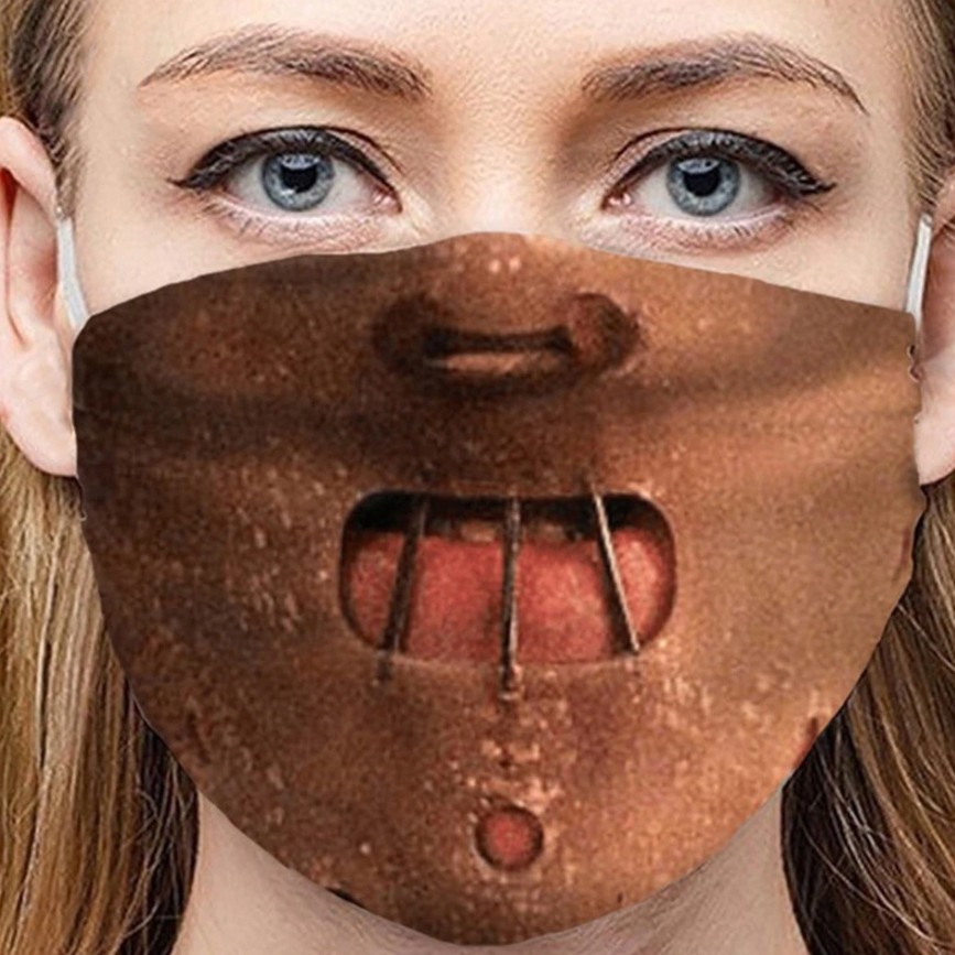 Medium Hannibal Polyester Viscose  Adjustable Face Mask