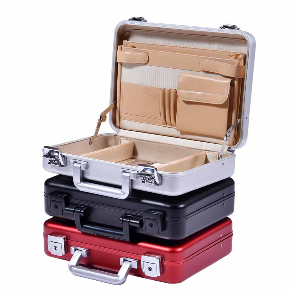 metallic briefcase aluminum